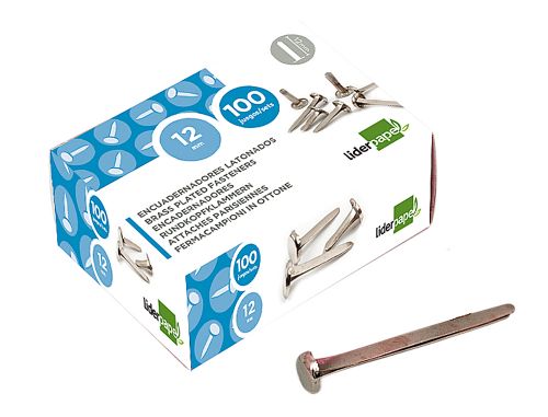 Ataches encadernacao liderpapel, caixa de 100, n. 8, 40 mm , Liderpapel , 2832 , 8423473028326